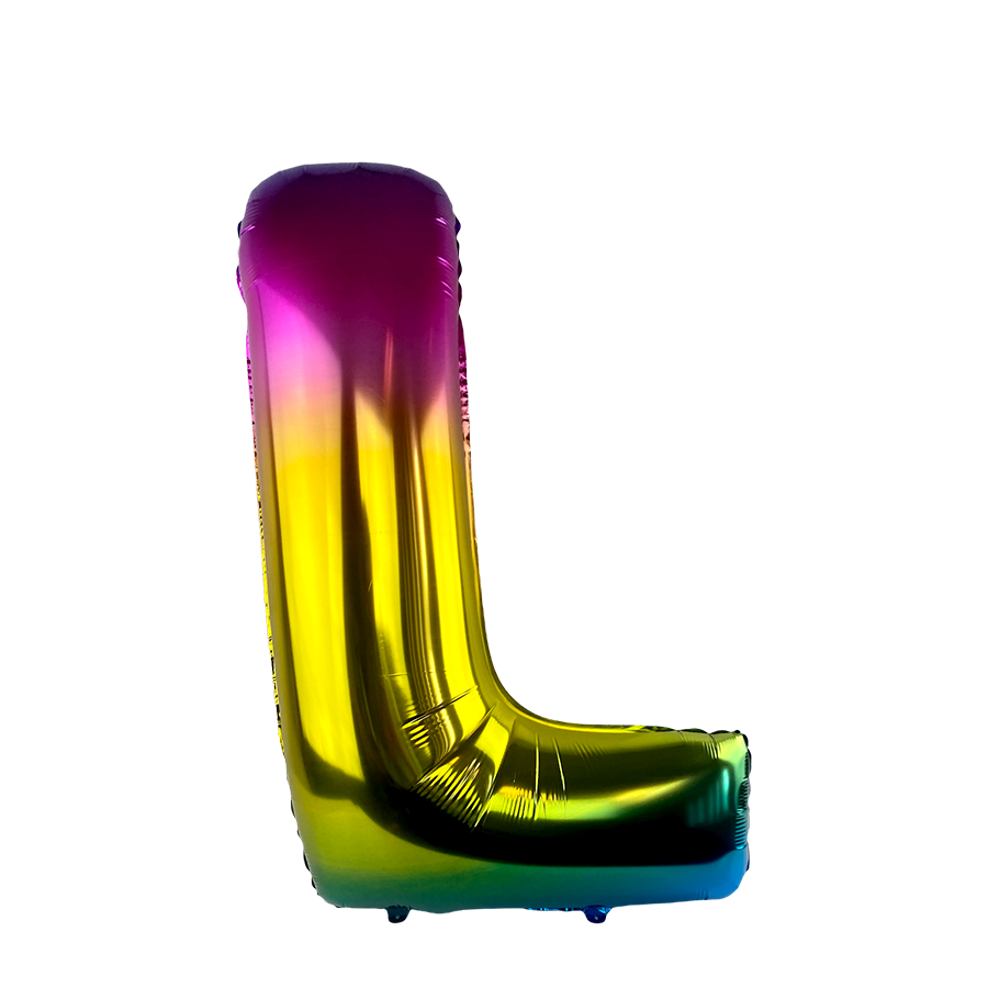 Globo foil letra l arcoiris 86cm