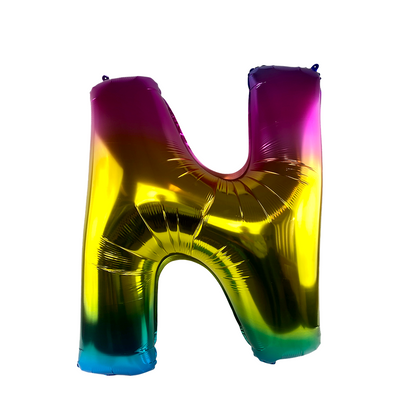 Palloncino foil lettera n arcobaleno 86 cm