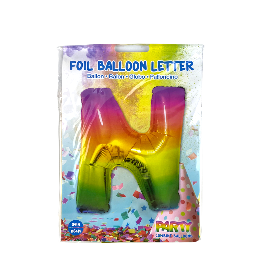 Globo foil letra n arcoiris 86cm