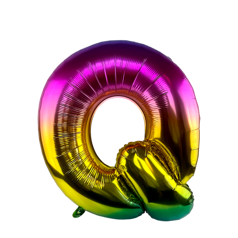 Palloncino foil lettera q arcobaleno 86 cm