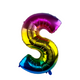 Globo foil letra s arcoiris 86cm