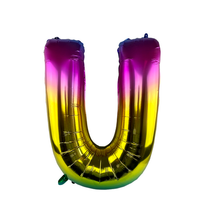 Ballon folie letter u rainbow 86cm
