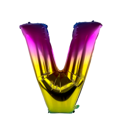 Ballon folie letter v rainbow 86cm