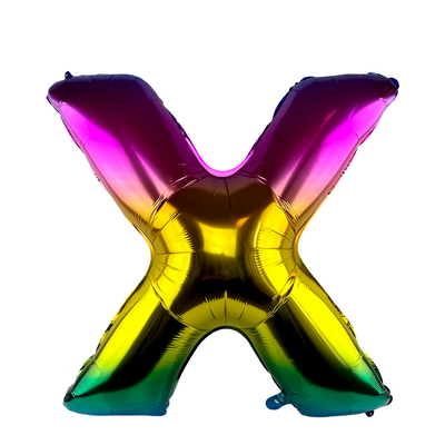 Lettera di palloncino foil x arcobaleno 86cm