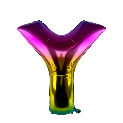 Palloncino foil lettera y arcobaleno 86 cm