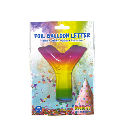 Palloncino foil lettera y arcobaleno 86 cm