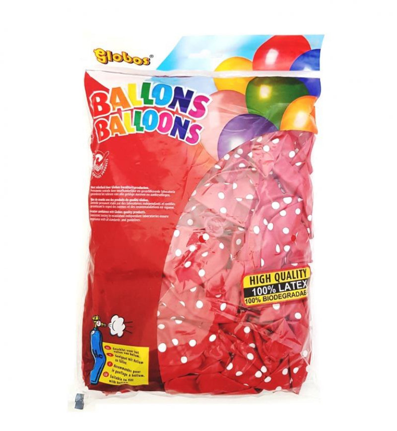 Palloncini Globos rossi con punto (n.12 100 in sacchetto)
