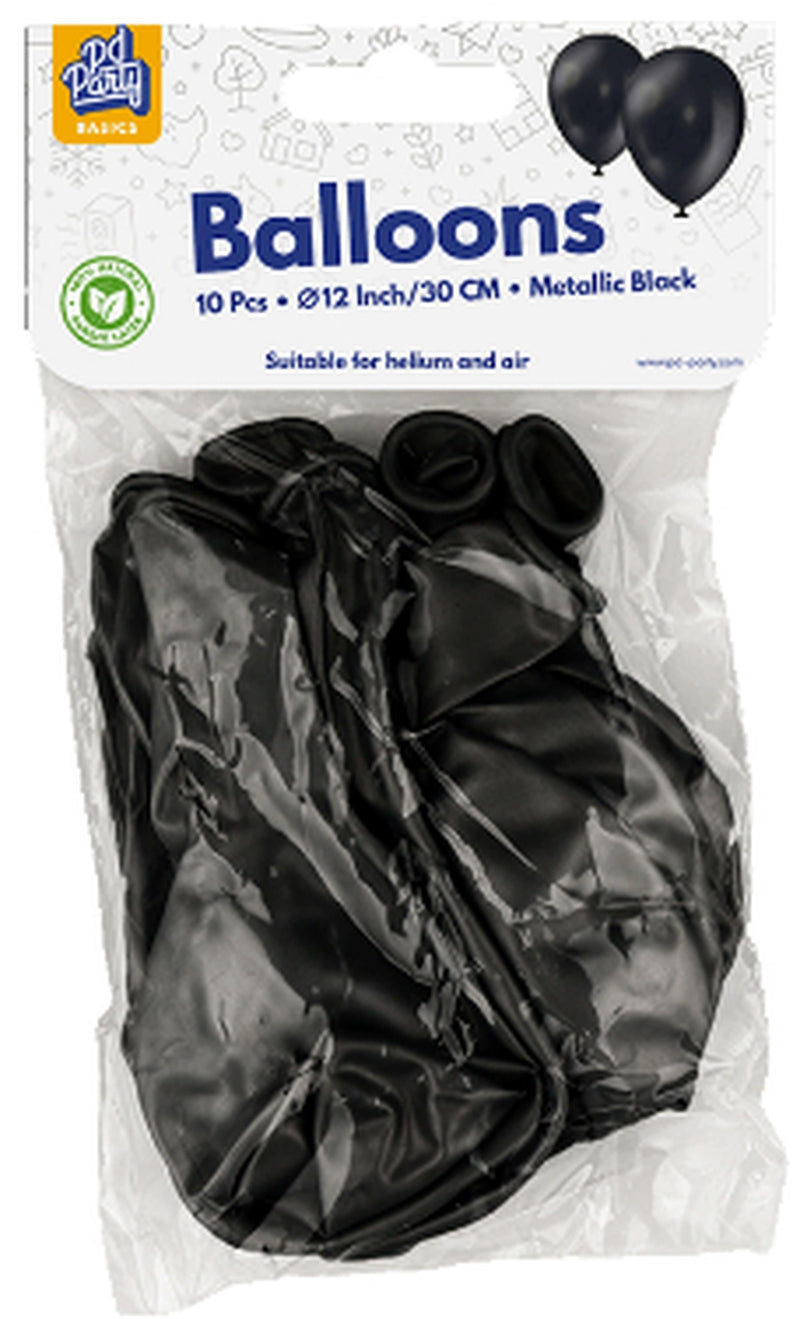 Paperdreams globos metal 10ud negro