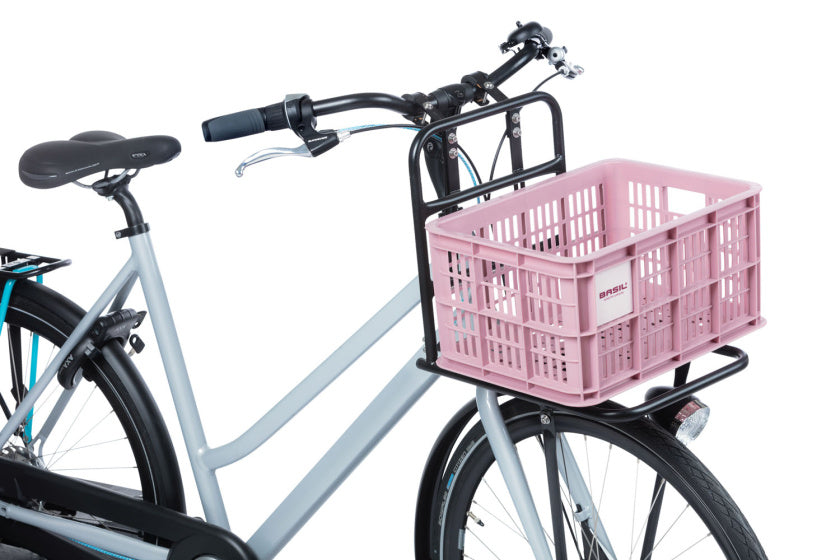 Basil fietskrat S - klein - 17.5 liter - roze