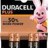 Batteria Duracell aaa più scheda 100% a 4