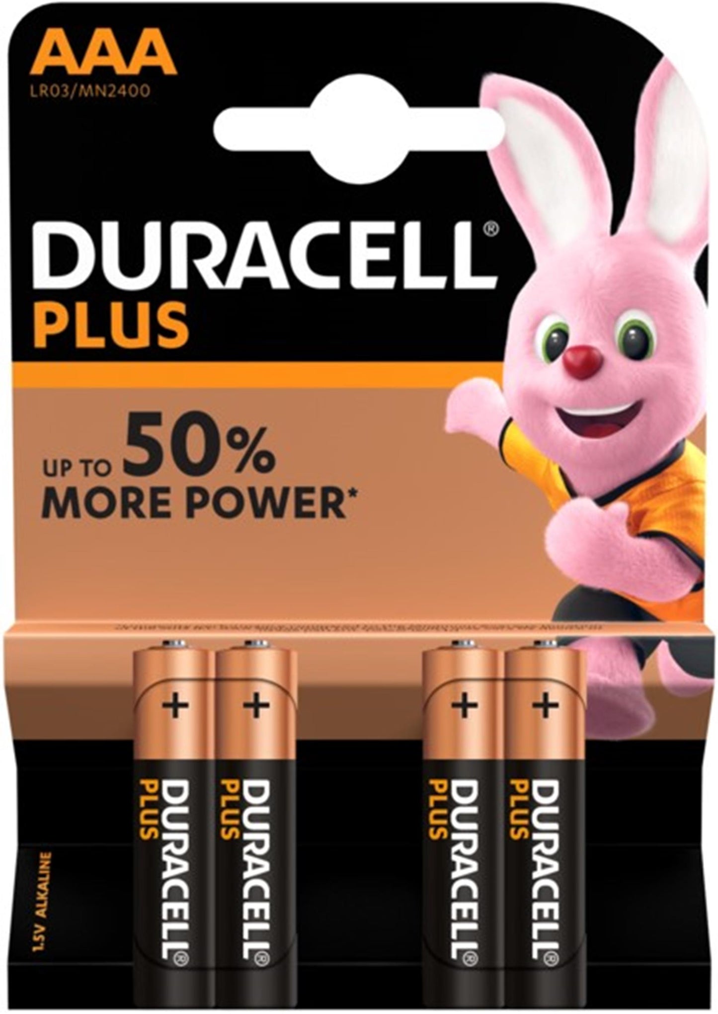 Batteria Duracell aaa più scheda 100% a 4