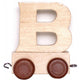 Lettera di legno B con ruote alte 6 cm