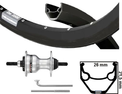 Rueda delantera KGS 28 pulgadas (622) ZAC2000 Negro negro RollerBrake Axis fijo