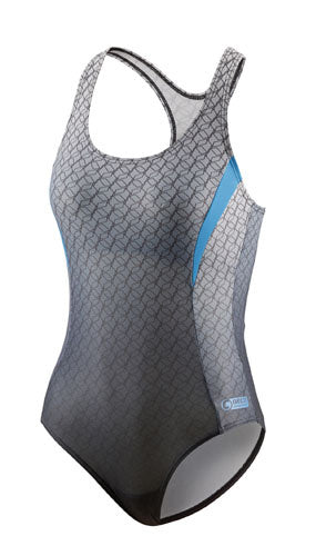 Beco Bareding Suit Ladies Polyester Grey Blue Size 46