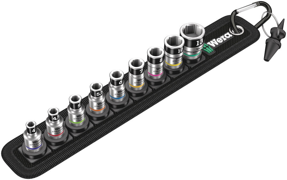 Wera belt a 1 zyklop doppen set dopsleutel (zwart, 10-delig, met vasthoudfunctie, met 1 4 -aandrijving)