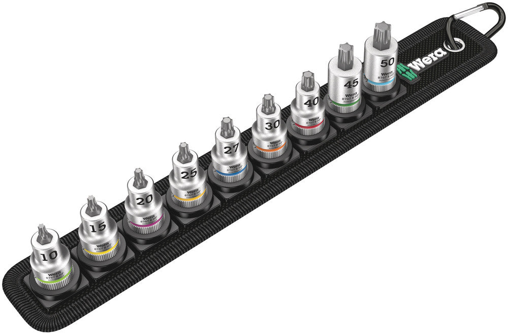 Wera belt b 3 torx® hf zyklop bitdoppen set torx dopsleutel (zwart zilver, met vasthoudfunctie, 3 8 -aandrijving, 9-delig)