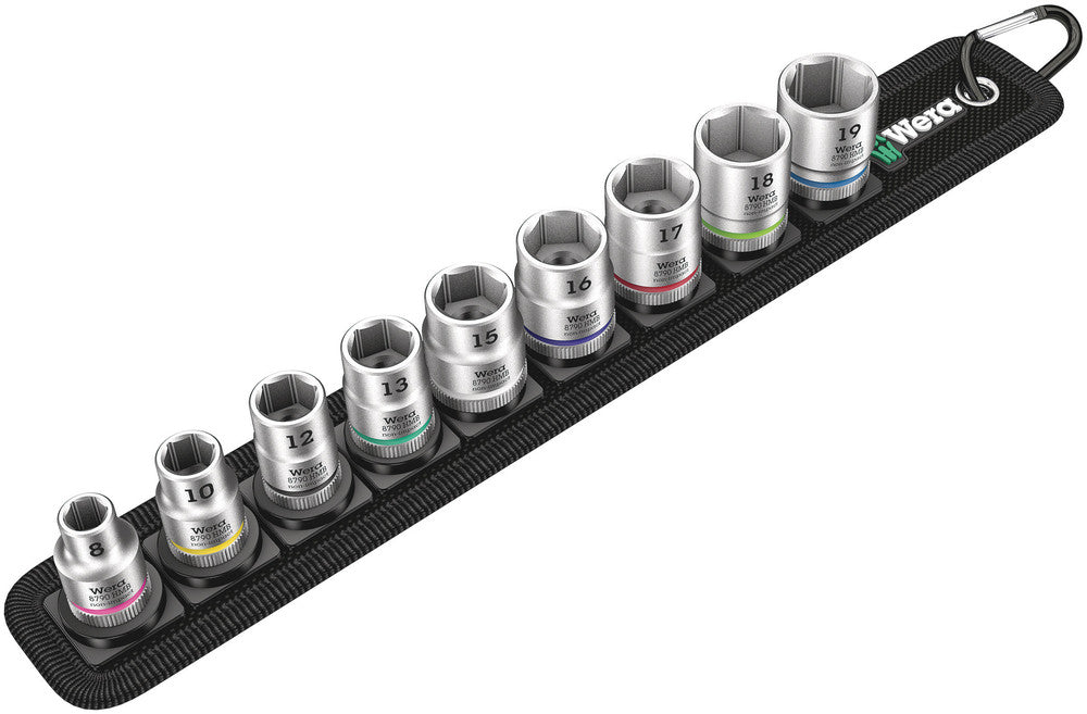 Wera belt b 4 zyklop doppen set dopsleutel (zwart zilver, 9-delig, met 3 8 -aandrijving)