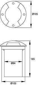 Bemko faretto da terra mr16 gu10 ip67 105mm tondo 2 lati - 5070495