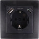 Toma empotrada Benson RA + USB y USB-C negro - 4650032