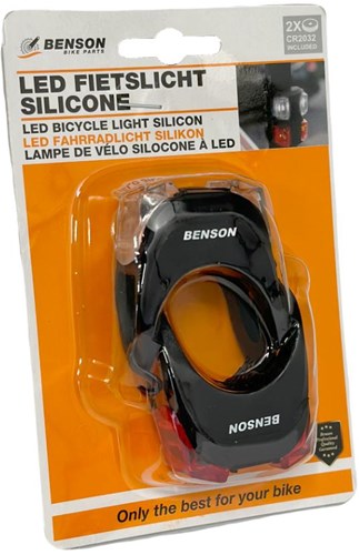 Set di lampade per bicicletta Benson LED 2 parti in silicone rosso bianco - 5700338
