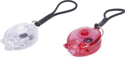 Set di lampade per bicicletta a LED Benson con elastico mini 2 parti rosso bianco - 5700335