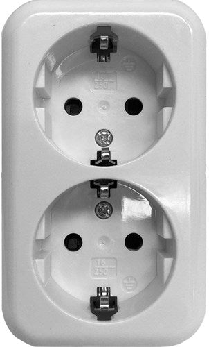 Presa da parete Benson RA doppia bianca - 4650082