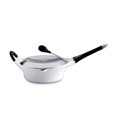 Sartén Berghoff auriga con tapa asa extraíble cerámica blanca ø24cm