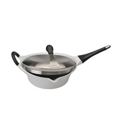Sartén Berghoff auriga con tapa asa extraíble cerámica blanca ø28cm