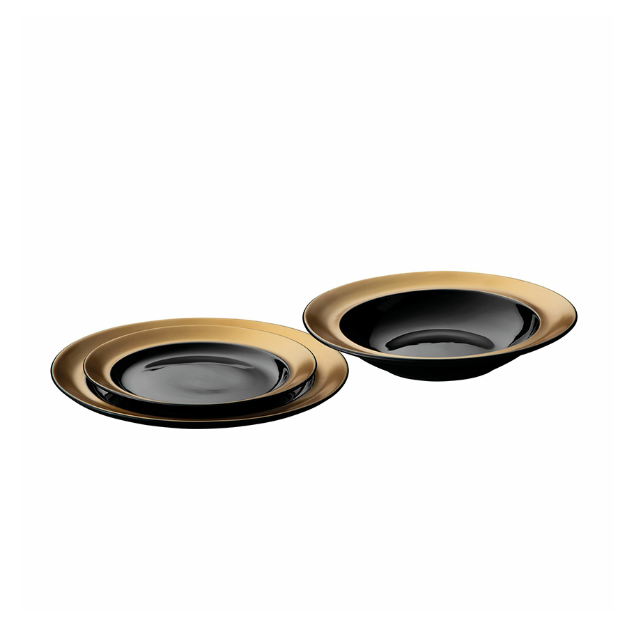 Juego de platos Berghoff con gemas en oro negro de 3 piezas
