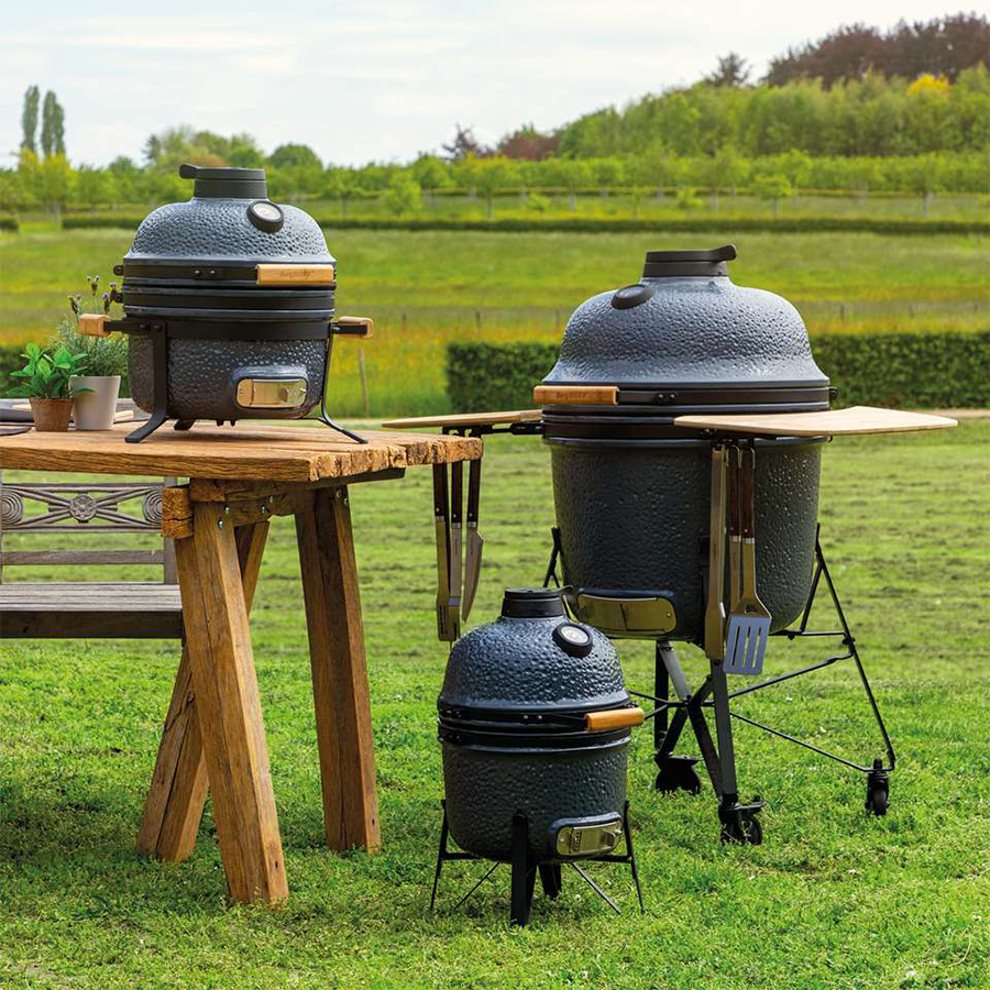 Berghoff Ron BBQ in ceramica grande pietra grigia 58 cm 8 pezzi