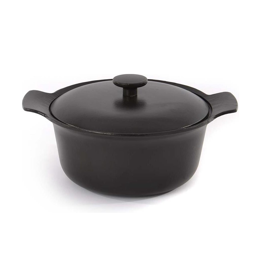 Pentola Berghoff Ron con coperchio in ghisa nera ø24cm