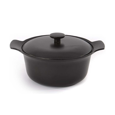 Berghoff ron kookpot met deksel gietijzer zwart ø24cm
