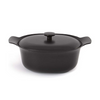 Pentola Berghoff ron ovale con coperchio in ghisa nera 28x22 cm
