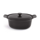 Pentola Berghoff ron ovale con coperchio in ghisa nera 28x22 cm