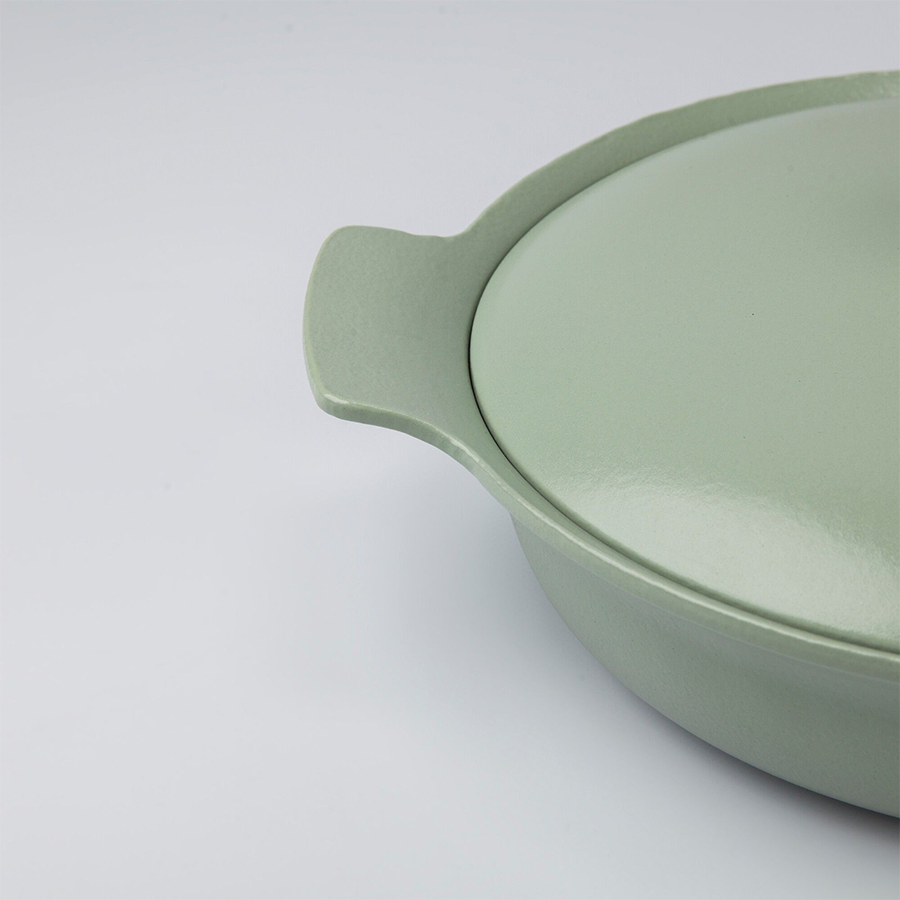 Berghoff ron padella con coperchio in ghisa verde ø28cm