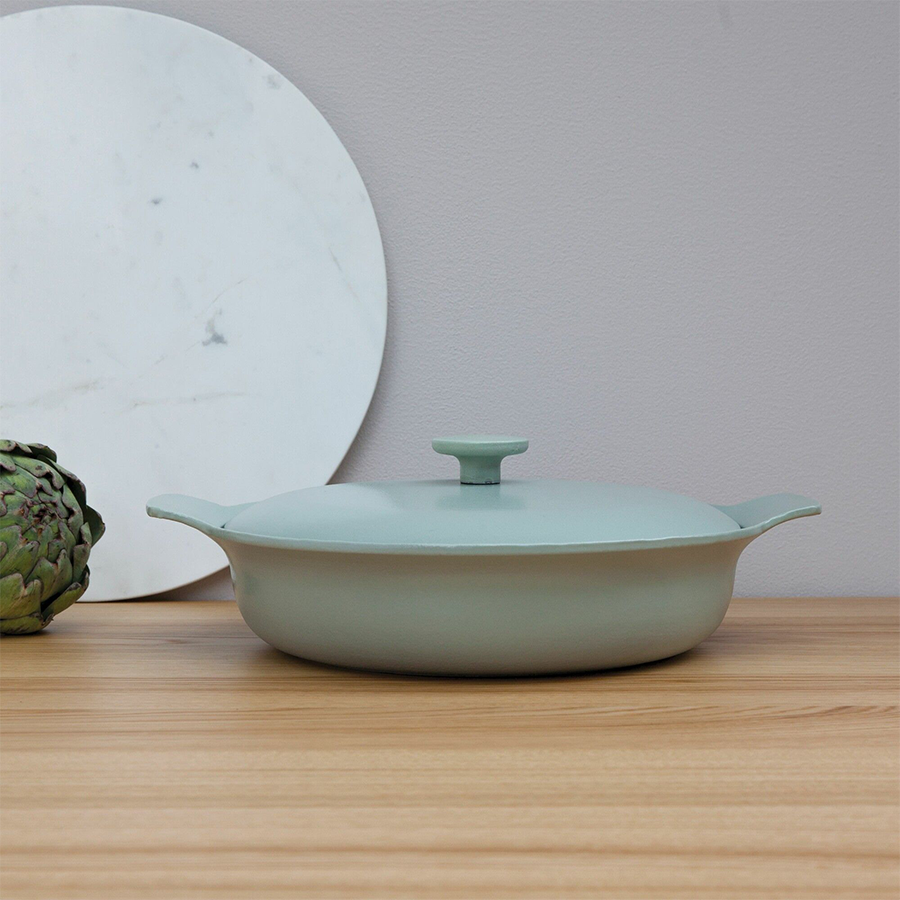 Berghoff ron padella con coperchio in ghisa verde ø28cm
