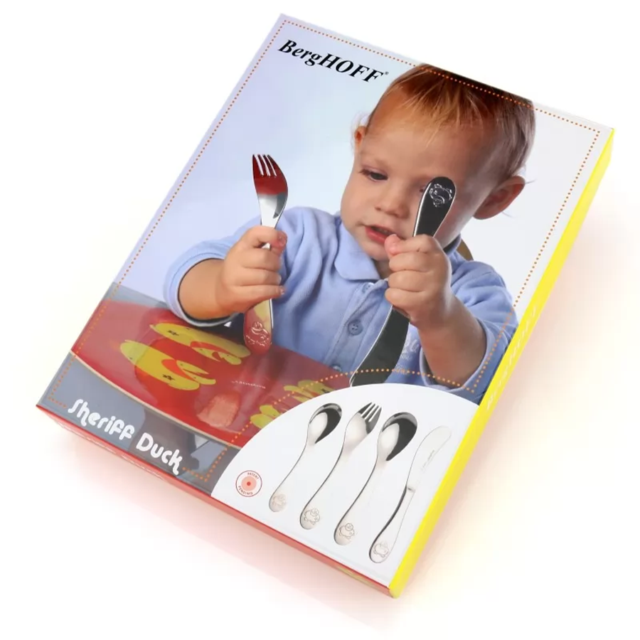 Set di posate Berghoff Sheriff Duck per bambini, 4 pezzi