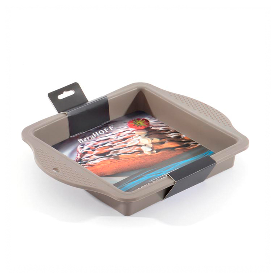 Stampo per torta Berghoff Studio quadrato in silicone beige 28,5x22,5x4 cm