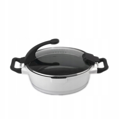 Berghoff virgo padella 2 manici con coperchio bianco ø28cm