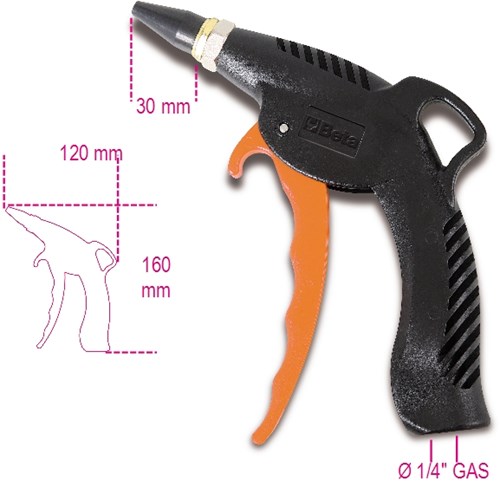 Pistola di soffiaggio progressiva Beta con bocchino in gomma 1949bc - 019490022