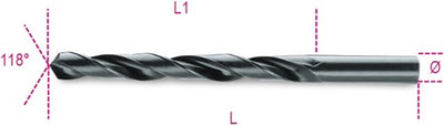 Punte elicoidali Beta versione corta HSS rullate 410 1,25 - 004100043