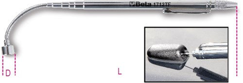 Magnete telescopico Beta con testa flessibile 1712tf - 017120600