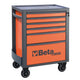Carrello portautensili Beta arancio nero con 6 cassetti