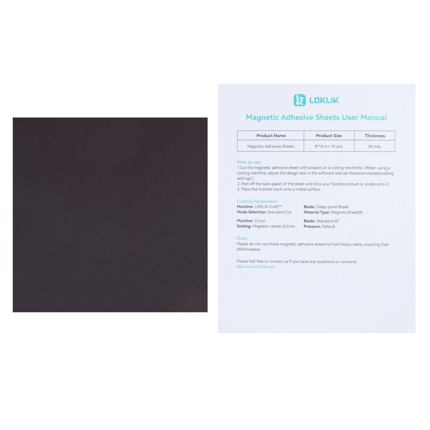 Loklik • magneetvellen 20,5x20,5cmx0,5mm 10x