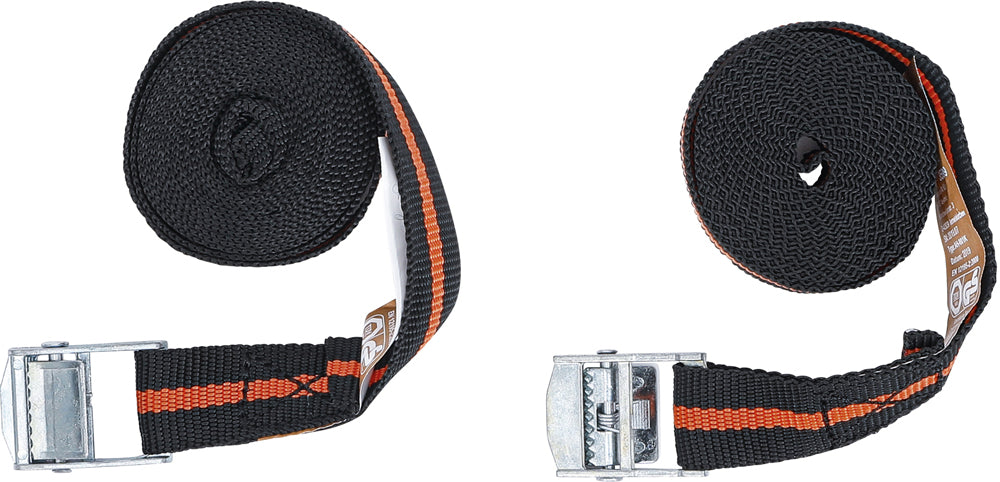 Set di cinghie di tensionamento Bgs Technic con chiusura rapida (2 pezzi)