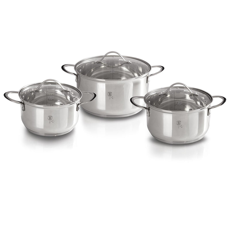 Set di padelle in acciaio inox Berlingerhaus Start da 3 pezzi