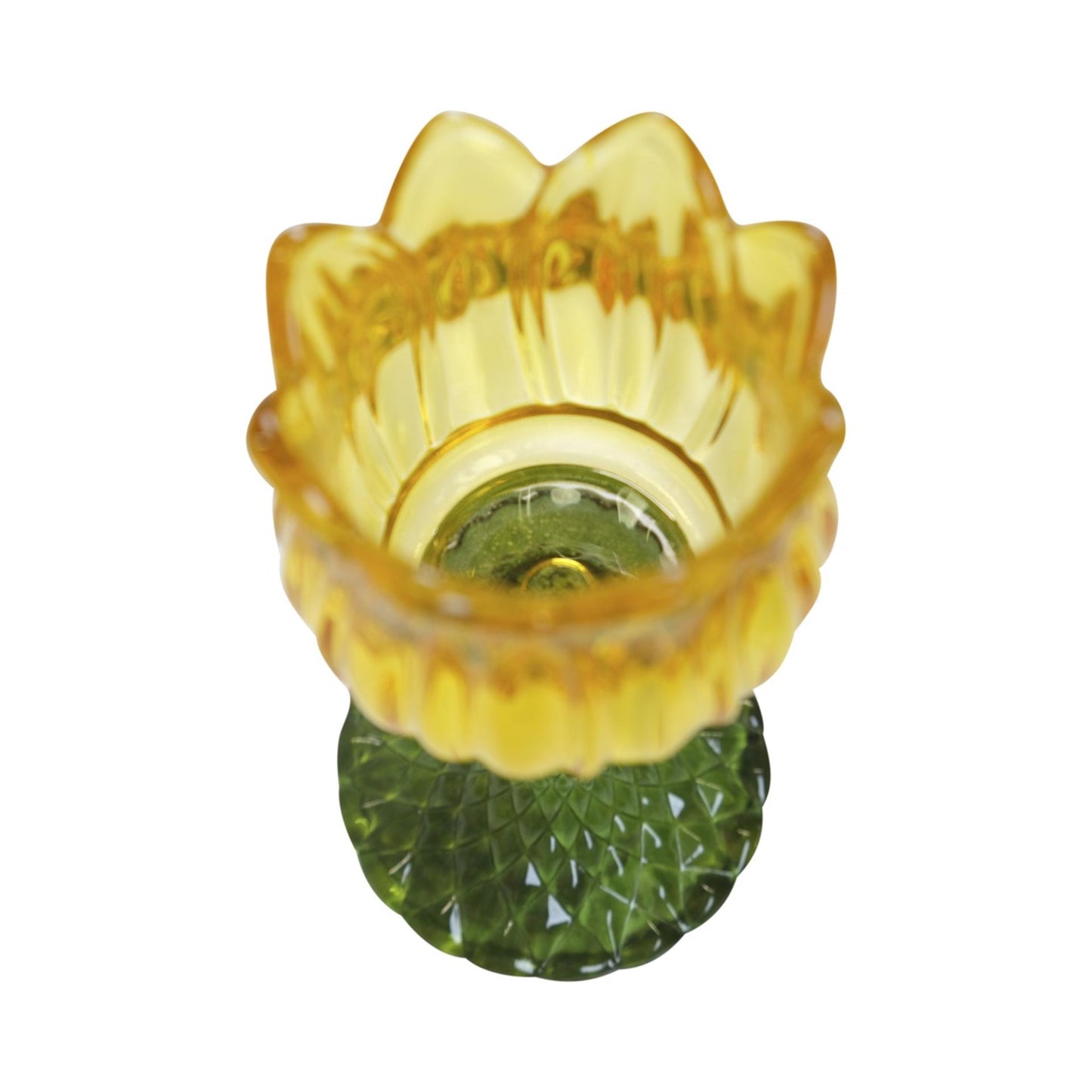 Mars more portavelas tulipán cristal amarillo 19cm