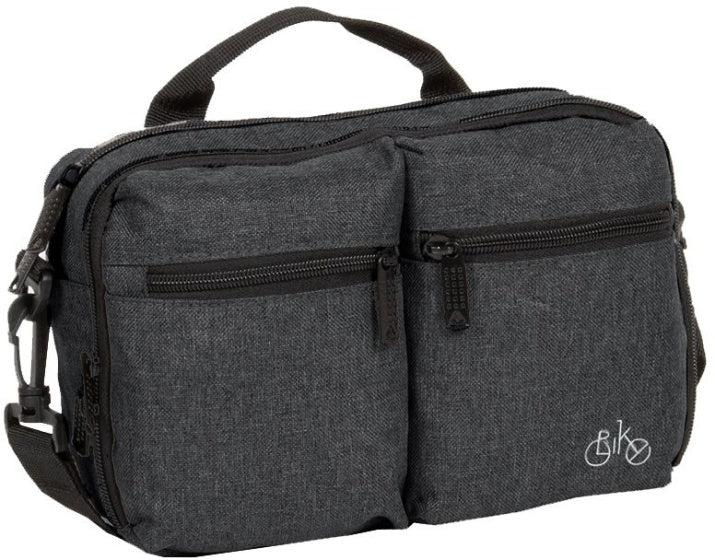 Bollar de bicicleta Bolsa de manillar con correa de hombro Nylon 3L Negro