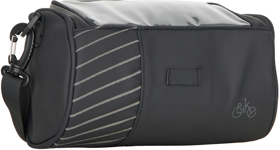 Bike gravel waterafstotende stuurtas met schouderhengsel 4,7l zwart