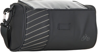 Bike gravel waterafstotende stuurtas met schouderhengsel 4,7l zwart